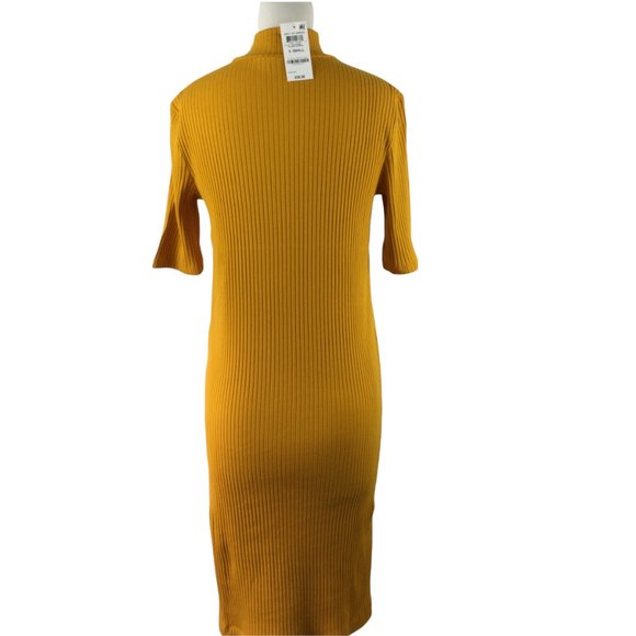 Style & Co Mock Turtleneck Gold Ribbed Dress, XS  -  NWT - Picture 5 of 7